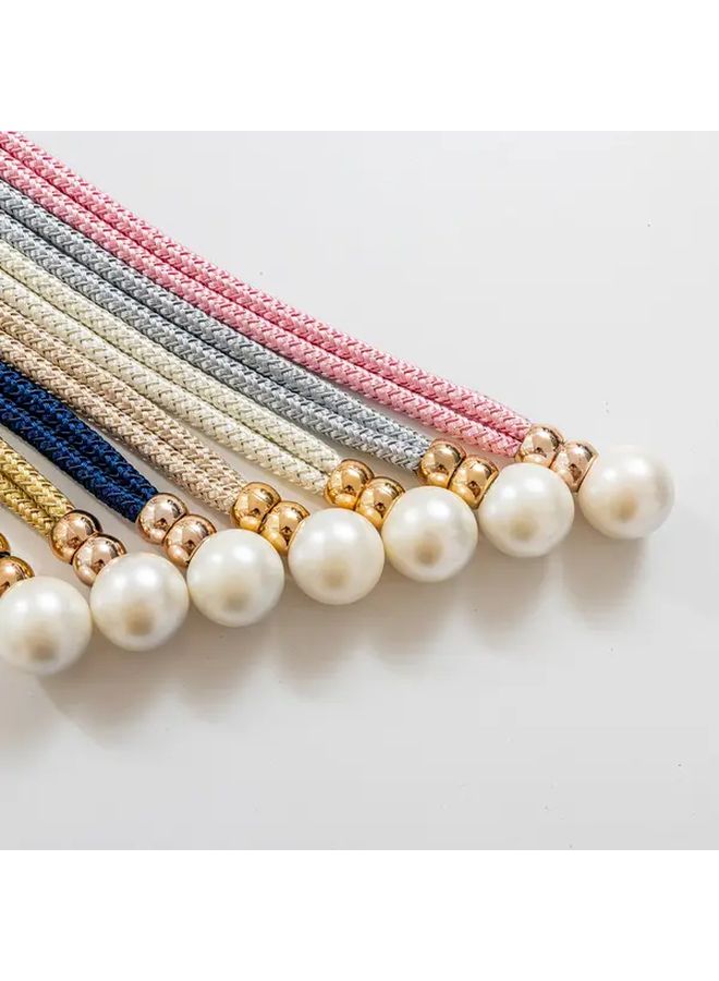 White Artificial Pearl Decorative Curtain Tiebacks Set Of 2 For Home Bedroom Office - Image 5