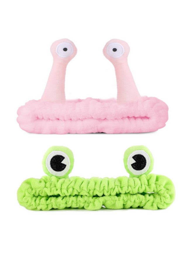 Molain 2Pcs Fog Headband Face Wash Headband Spa Hair Bands Makeup Headbands Women Cartoon Cute Coral Fleece Elastic Headband Creative Hair Accessories For Washing Face Shower Sports Beauty Skincare - Image 1