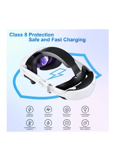 Anmi Head Strap with Battery for Oculus Quest 3, 10000mAh Battery Pack Extend 4H Playtime, Fast Charging VR Power, Adjustable Elite Strap Replacement Accessories for Oculus/Meta Quest 3  - Image 4