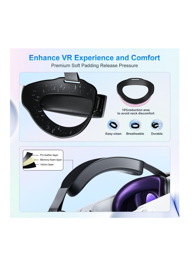 Anmi - Head Strap with Battery for Oculus Quest 3, 10000mAh Battery Pack Extend 4H Playtime, Fast Charging VR Power, Adjustable Elite Strap Replacement Accessories for Oculus/Meta Quest 3 - Image 1