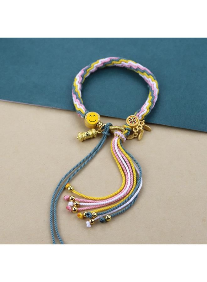 Generic Thangka Tibetan Hand Rope Hand-rubbed Cotton Rope Hand-woven Bracelet Wuye Manjusri Thangka National Style Colorful Hand Rope