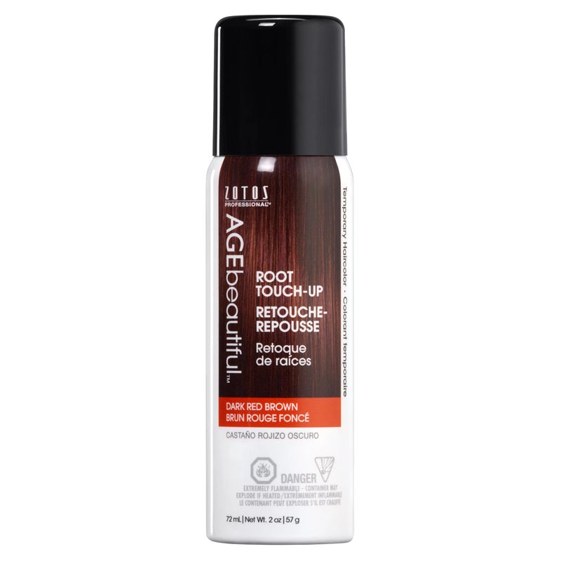 AGE beautiful Root Touch Up Hair Color Spray | Touch-Up Gray Concealer | Temporary Cover Up | Adds Volume & Covers Thinning Patches | Water, Sweat, Stain Resistant | Dark Red Brown | 2 Fl Oz - Image 2