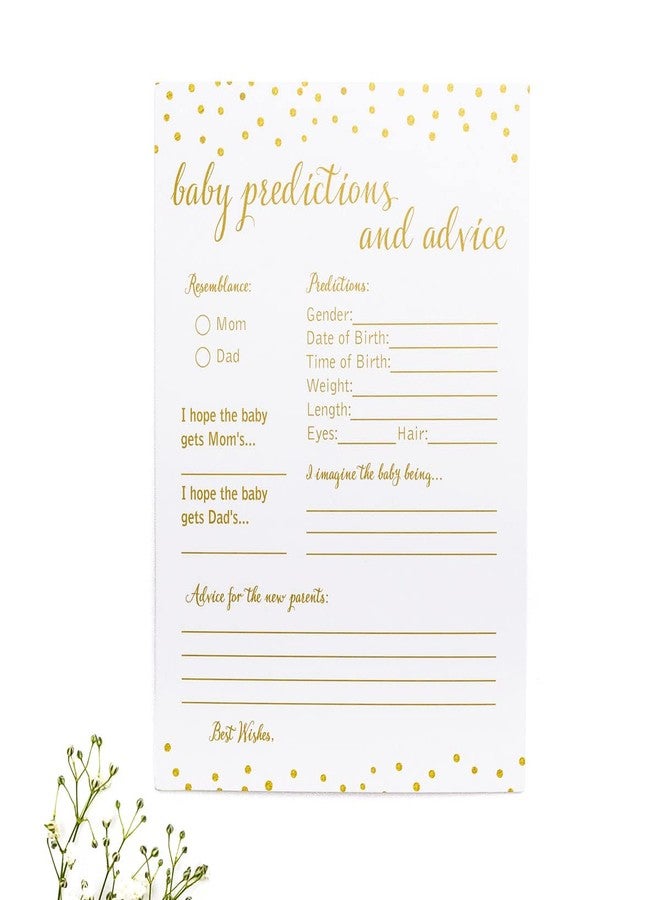 All-Ewired-Up 50 Baby Predictions and Advice - Gold Confetti - Baby Shower Game, New Mom & Dad Card or Mommy & Daddy To Be, Girl or Boy Babies New Parent Message Advice Book, Fun Gender Neutral Party (50-cards) - Image 2