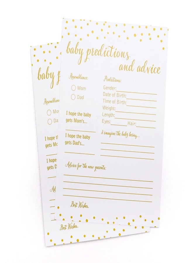 All-Ewired-Up 50 Baby Predictions and Advice - Gold Confetti - Baby Shower Game, New Mom & Dad Card or Mommy & Daddy To Be, Girl or Boy Babies New Parent Message Advice Book, Fun Gender Neutral Party (50-cards) - Image 1