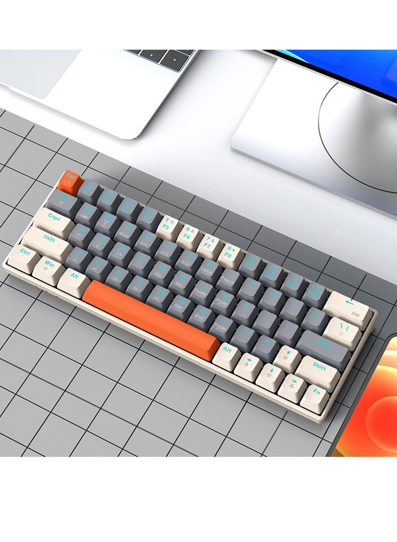 general 3-Mode Wireless Mechanical Gaming Keyboard, 63 Keys Compact Hot-Swappable RGB Keyboard with 20 Lighting Effects & Bluetooth - Image 1