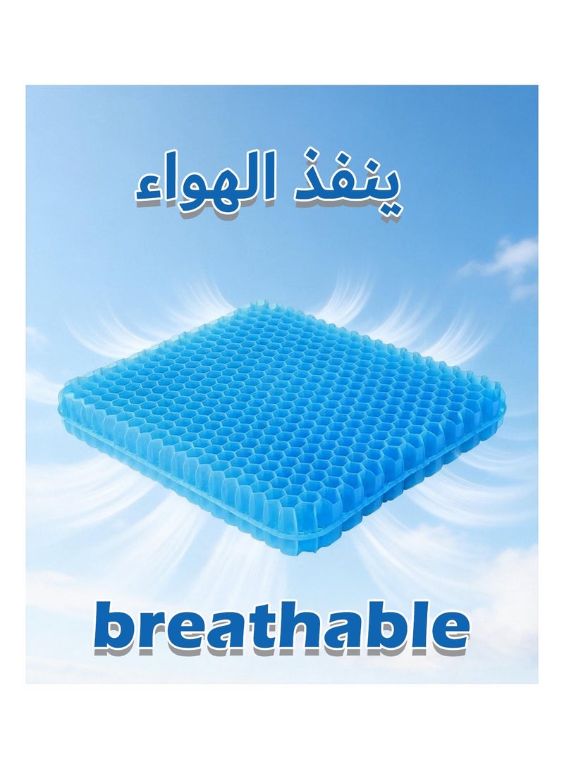 Gel Seat Cushion, Cooling Seat Cushion, Breathable Honeycomb Design Absorbs Pressure Points Seat Cushion, Gel Cushion for Office Chair, Home Car Seat Cushion for Wheelchair - Image 4