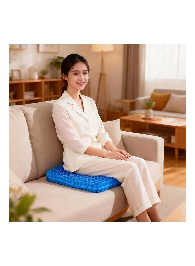 Gel Seat Cushion, Cooling Seat Cushion, Breathable Honeycomb Design Absorbs Pressure Points Seat Cushion, Gel Cushion for Office Chair, Home Car Seat Cushion for Wheelchair - Image 2