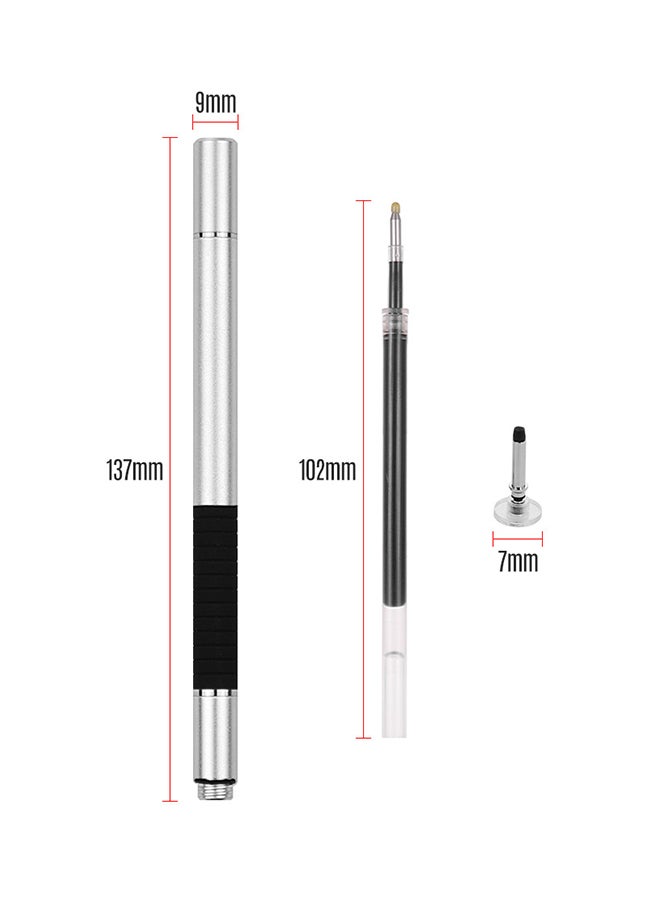 2-Piece Precision Stylus Pen With Refill And Disc Tip Touchscreen Multicolour - Image 2