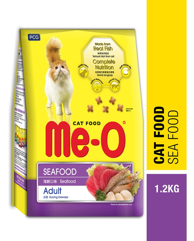 Me-O Adult Dry Cat Food, Seafood 1.2 Kg - Image 2