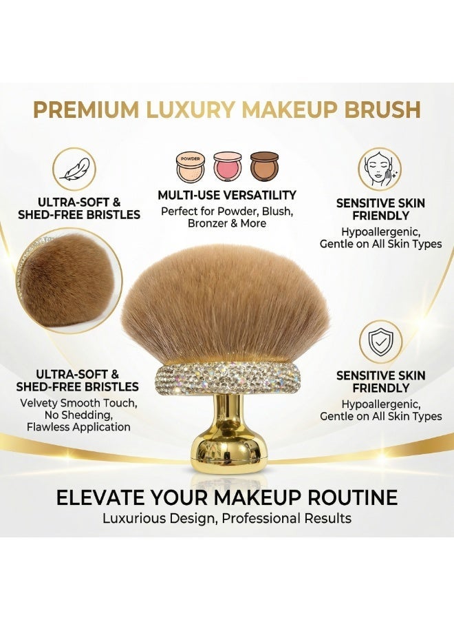 cosmiracle Multi-Functional Large Mushroom Makeup Brush, Dual-Use Powder & Blush Brush, Soft Fluffy Cosmetic Brush for Foundation, Bronzer & Loose Powder, Portable Beauty Tool for Daily Makeup, Travel, Dressing Room, Salon & Makeup Artist Use, Suitable for Beginners & Makeup Enthusiasts - Image 3