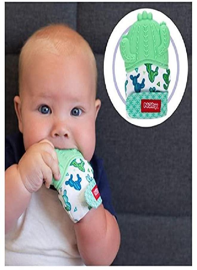 Nuby Nuby Happy Hands Silicone Teething Mitten: 3M+, Rainbow, Pink (80725)  - Image 3