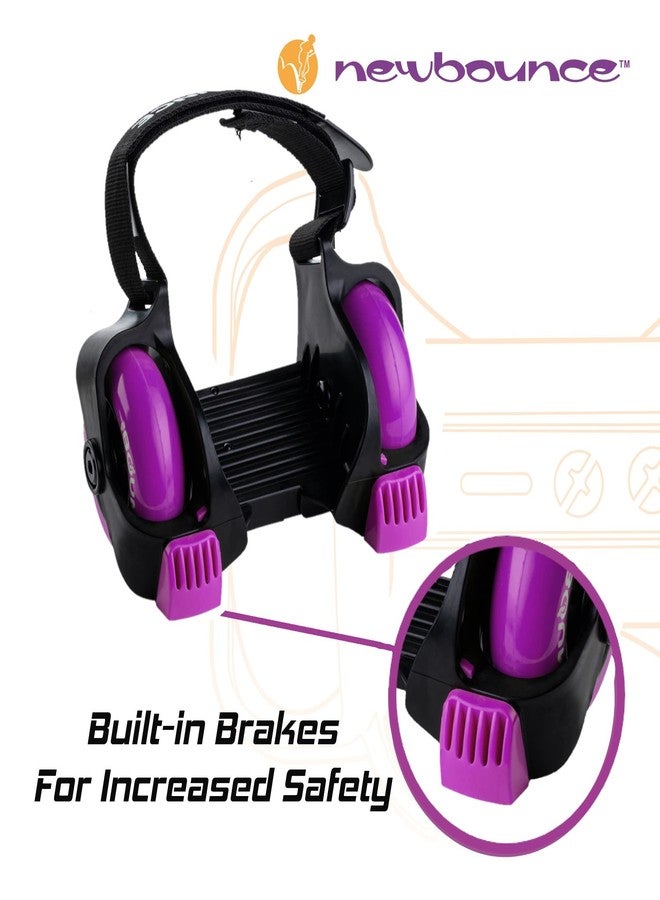 New Bounce New-Bounce Heel Wheel Skates - Jet Wheelies for Shoes - Adjustable Roller Heel Skates for Kids - One Size Fits Most - Image 2
