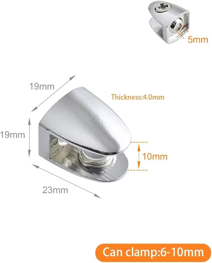 Zinc Alloy Adjustable Glass Shelf Brackets 30pcs Fish Mouth Clip Holder Support - Image 5