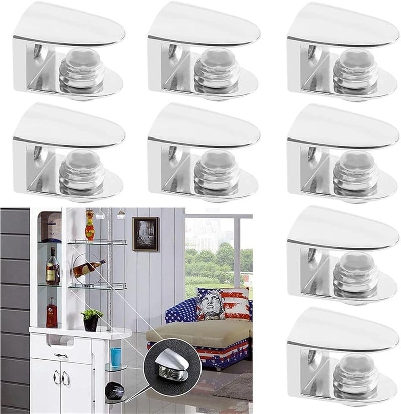 Zinc Alloy Adjustable Glass Shelf Brackets 30pcs Fish Mouth Clip Holder Support - Image 3