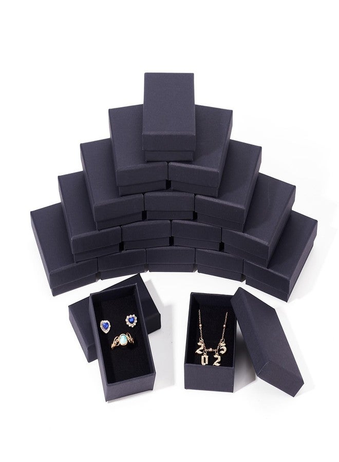 Craftdady 24pcs 3 x 2 x 1 Inch Small Gift Boxes Cardboard Jewelry Necklace Boxes Earring Pendants Boxes Black Rectangle Sponge Ring Boxes for Bracelet Jewelry Display - Image 1