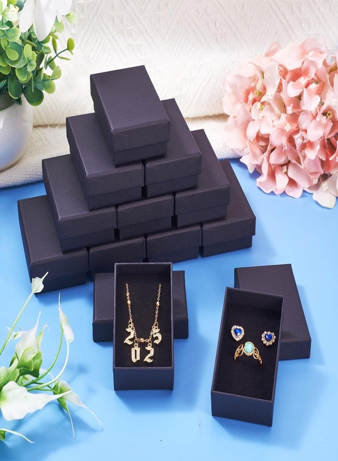 Craftdady 24pcs 3 x 2 x 1 Inch Small Gift Boxes Cardboard Jewelry Necklace Boxes Earring Pendants Boxes Black Rectangle Sponge Ring Boxes for Bracelet Jewelry Display - Image 4
