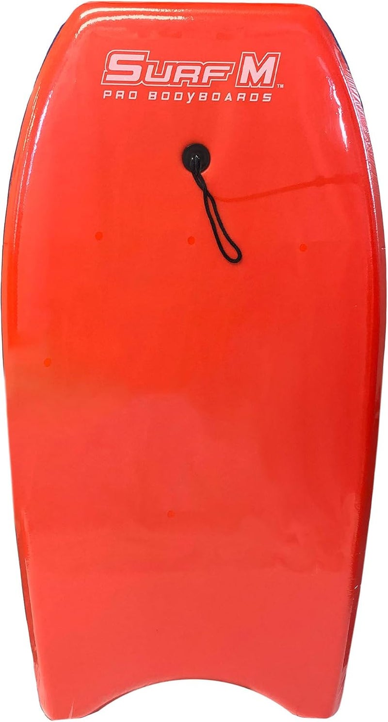 PMU 33 Inch Red Bodyboard - Lightweight Wrist Leash, Slick Bottom Boards for Beach, Sea & Pool - Surfing Board for Kids, Teens & Adults Wave Conditions Pkg/1 - Image 1
