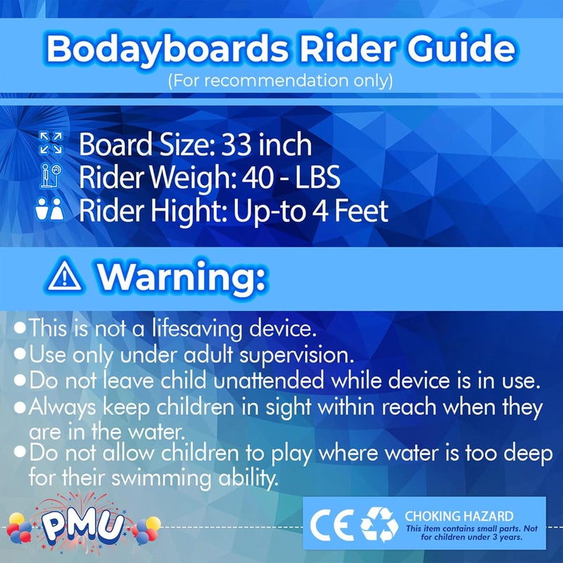 PMU 33 Inch Red Bodyboard - Lightweight Wrist Leash, Slick Bottom Boards for Beach, Sea & Pool - Surfing Board for Kids, Teens & Adults Wave Conditions Pkg/1 - Image 5