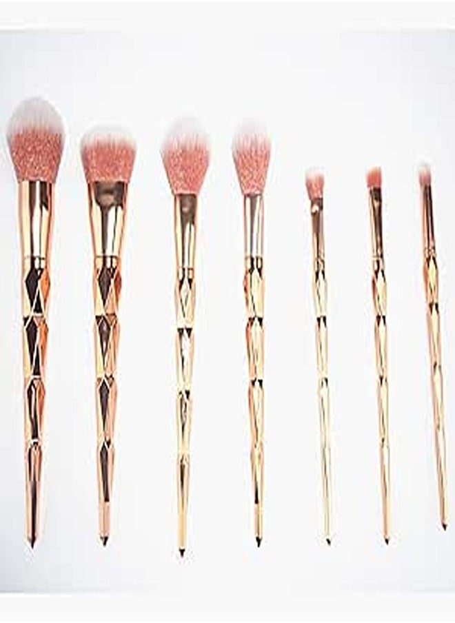 Generic 7pcs Unicorn Makeup Brushes Professional Cosmetic brushes suit scaly shape brush - golden 