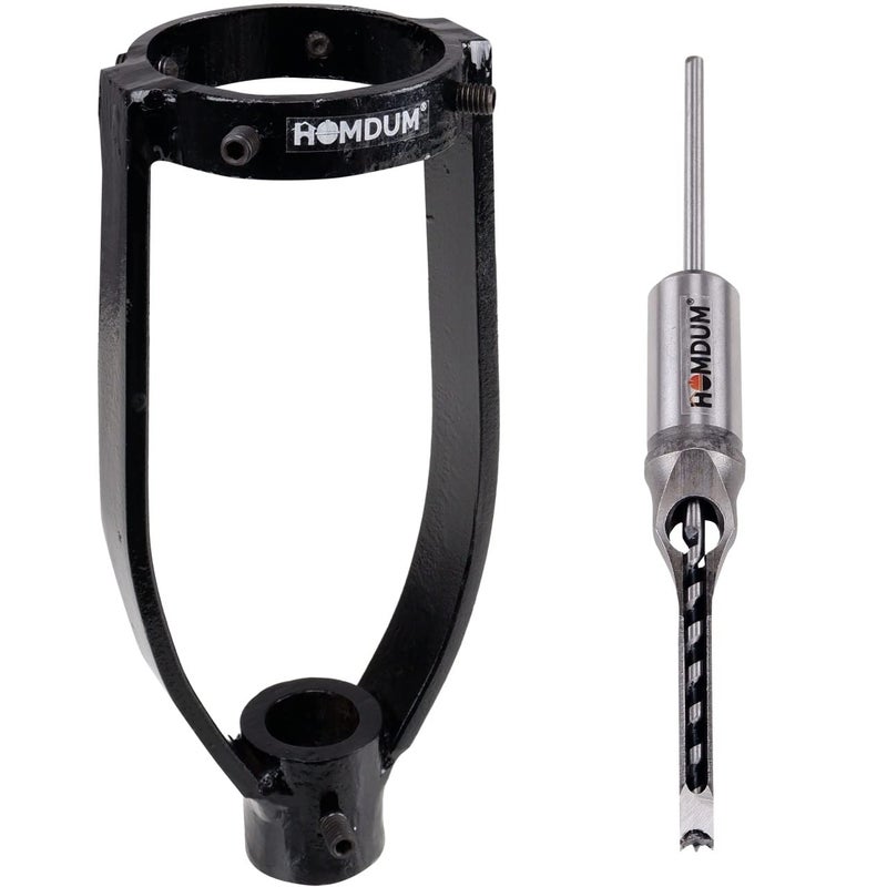 Homdum مثقاب ثقوب مربعة 3/8 بوصة مع شفرات تفريغ الخشب وملحق تثبيت للتنفيذ لأدوات النجارة مثقاب تفريغ بقطر 9.5 مم - Image 4