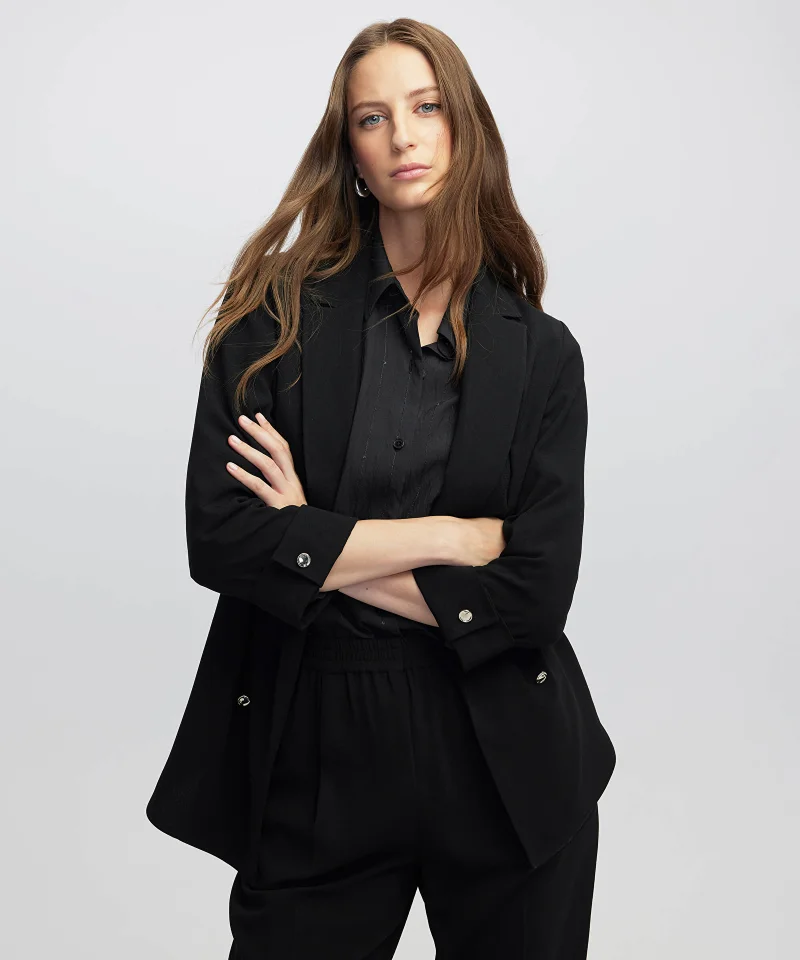 Unlined Jacket with Buttons