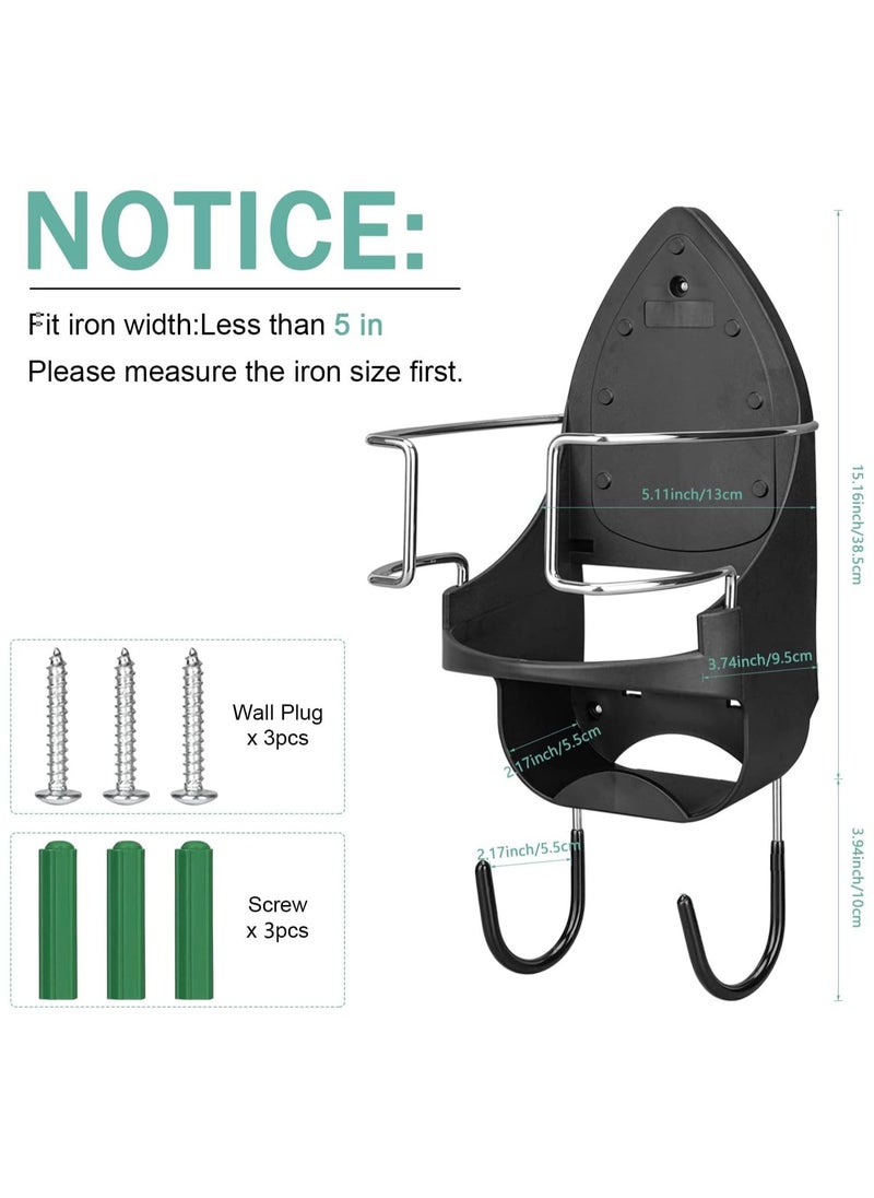 Ironing Board Hanger Wall Mount, Ironing Board Holder Organizer Wall Rack, Ironing Board Organizer, Heat Resistant Iron Holder Removable Hooks for Laundry Rooms Storage Rack Hanging Shelf Hanger - Image 4