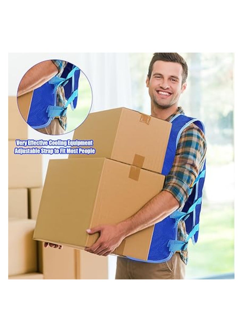 SYOSI 2 PCS Cooling Vest with 48 Pcs Ice Pack, Evaporative Cooling Vest for Men Women, Adjustable Ice Vest, for Men Women Hot Weather Working Running, Water Activated PVA Body Cooler Clothing (L) - Image 2