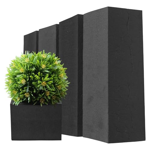 XCEL Floral Foam Blocks - Reusable, Weather Resistant Foam - Perfect for Fresh & Artificial Flower Arrangements, Crafts, Planter Boxes, Home Decor & More - 4-Pk, Black (9” x 3” x 3”) - Image 1