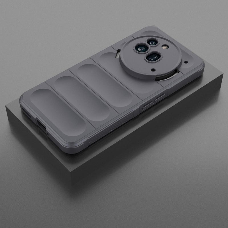 HuHa Case Cover For Nothing Phone 3a Pro Magic Shield TPU + Flannel Phone Case(Dark Grey) - Image 2