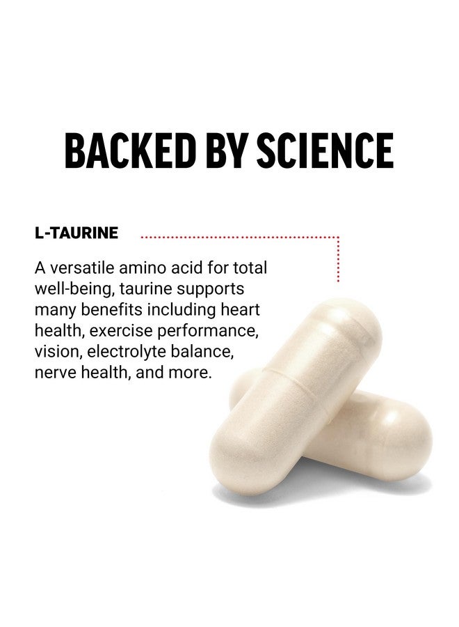 FORCE FACTOR Taurine Supplement, Taurine 500mg Capsules Antioxidant Supplement to Support Nervous System and Cellular Health, Vegan, No Gelatin, Non-GMO, 180 Vegetable Capsules - Image 3