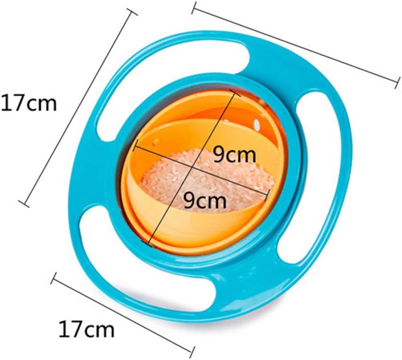 ESH7 Gyro Bowl Funny 360 Degree Rotate Spill-Proof Bowl with Lid Feeding Without Mess Toy for Toddler Baby Kids Children,Green - Image 1