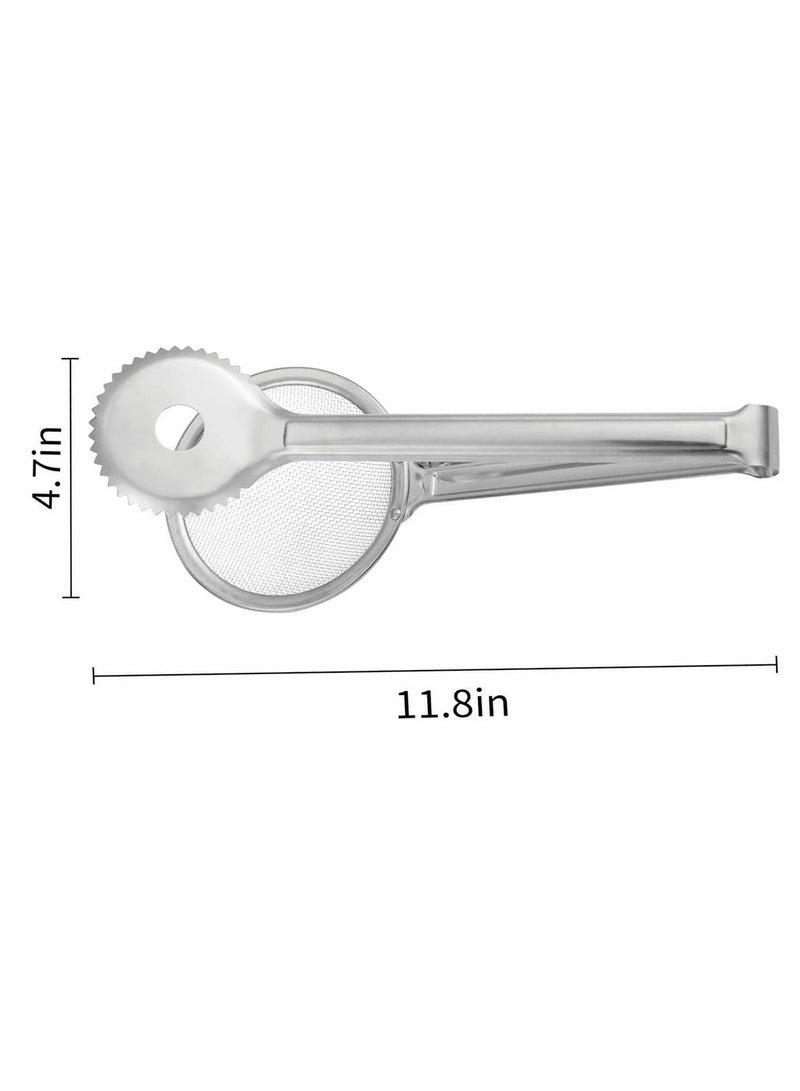 KASTWAVE 2 in 1 Stainless Steel Fine Mesh Strainer Oil Frying Filter Spoon Colander Clips Multi functional Kitchen Frying Accessories for Fried Food Salad BBQ 2 Pack - Image 3