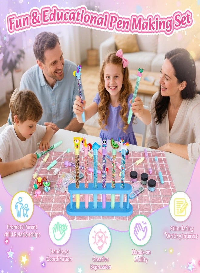 Subao 73+ DIY Glitter Gel Pens Making Kit,Pen Creator Studio,Make Your Own 20 Sparkly Colorful Pens,Creative Arts and Crafts for Kids,Birthday Christmas Gifts for Girls 5 6 7 8 9 10 11 12 Years Old - Image 4