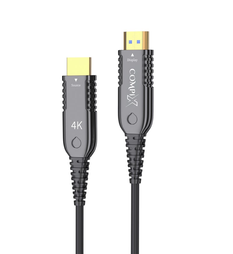 COMPIX HDMI 2.0 Fiber Optic Cable 15M High-Speed 18Gbps, 4K@60Hz Ultra HD Gold-Plated HDMI Cable, Full HD 1080p, 3D Braided Cord for PS5/PS4 PlayStation Xbox Laptop PC TV Projector (Black) - Image 1