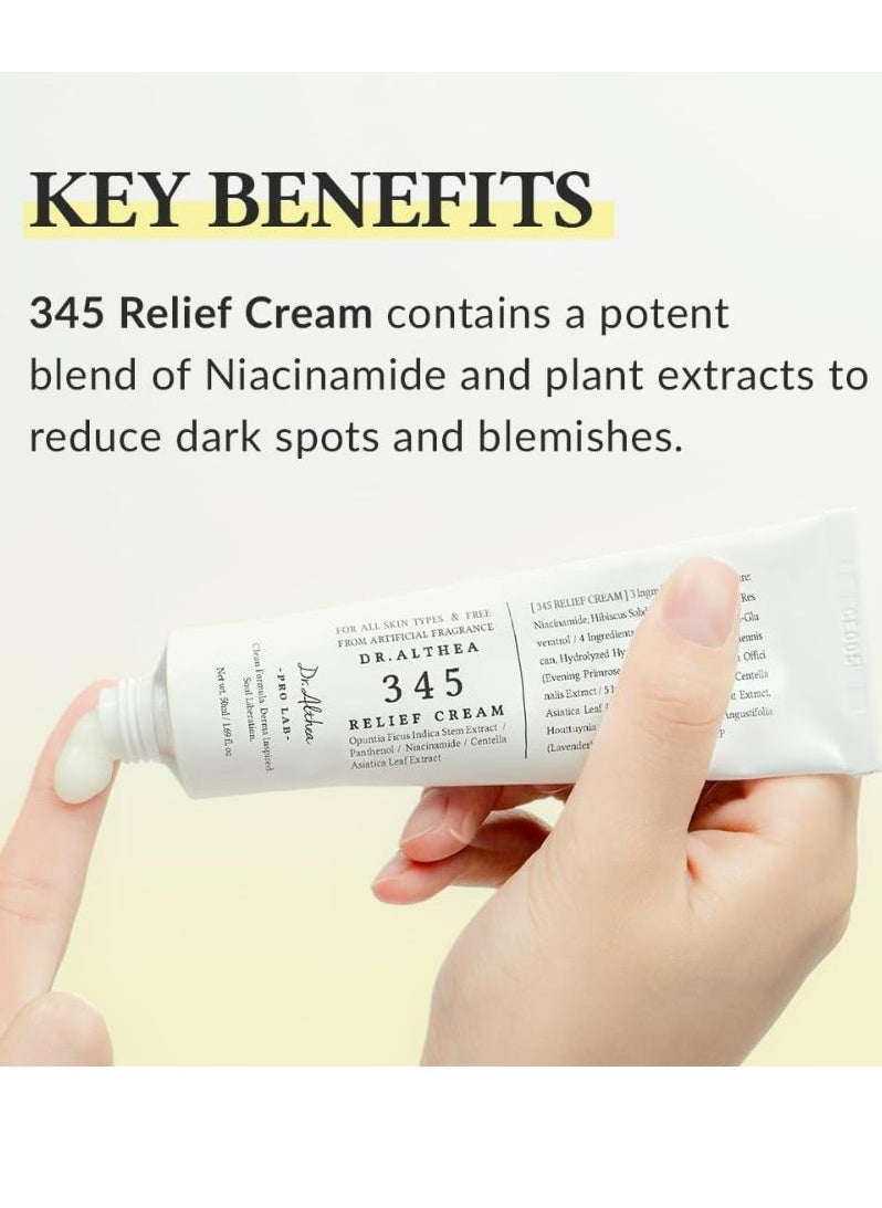 Dr.althea Relief Cream Daily Face Moisturizer Blemish Relief Care Soothing Recovery And Moisture with Niacinamide Panthenol Korean Vegan Skincare for All Skin Types 50 ML  - Image 4