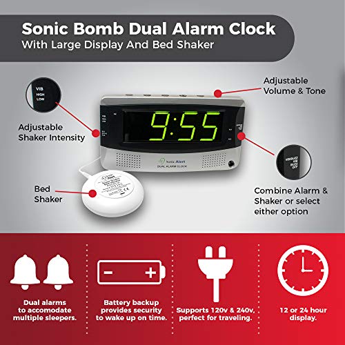 Sonic Alert SBD375SSEU/USA Sonic Boom Dual Alarm Vibrating Alarm Clock - Image 4