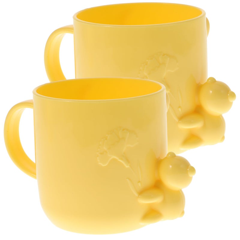2Pcs Cute Bear Design Toothbrush Cups Portable Mouthwash Cups Random Colors Bathroom Rinsing - Image 2