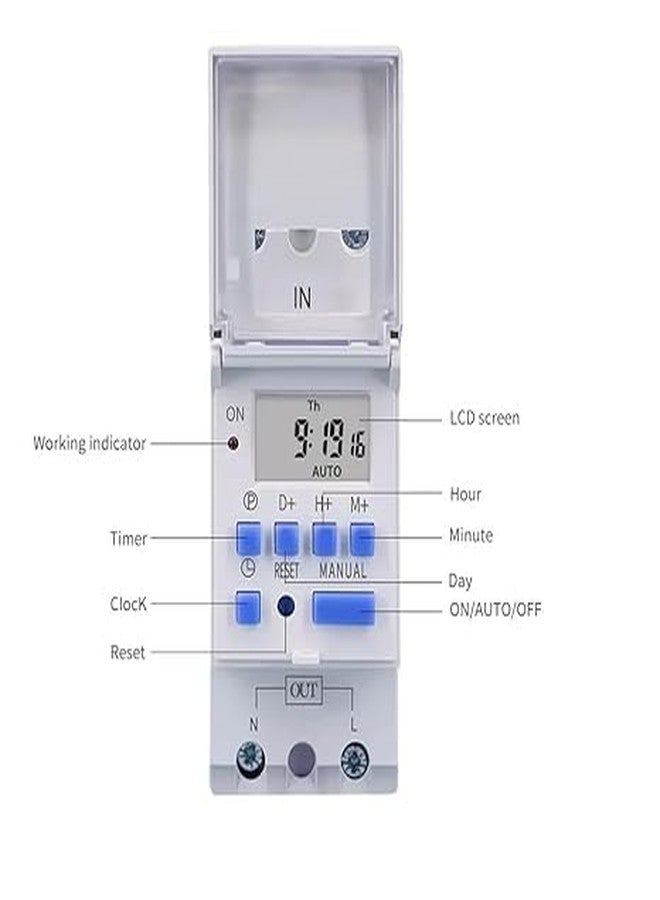 MAXWELL 5 Pin Weekly Programmable Digital Time Switch for DIN Rail Installation | LCD Display | AC 220V - Image 5