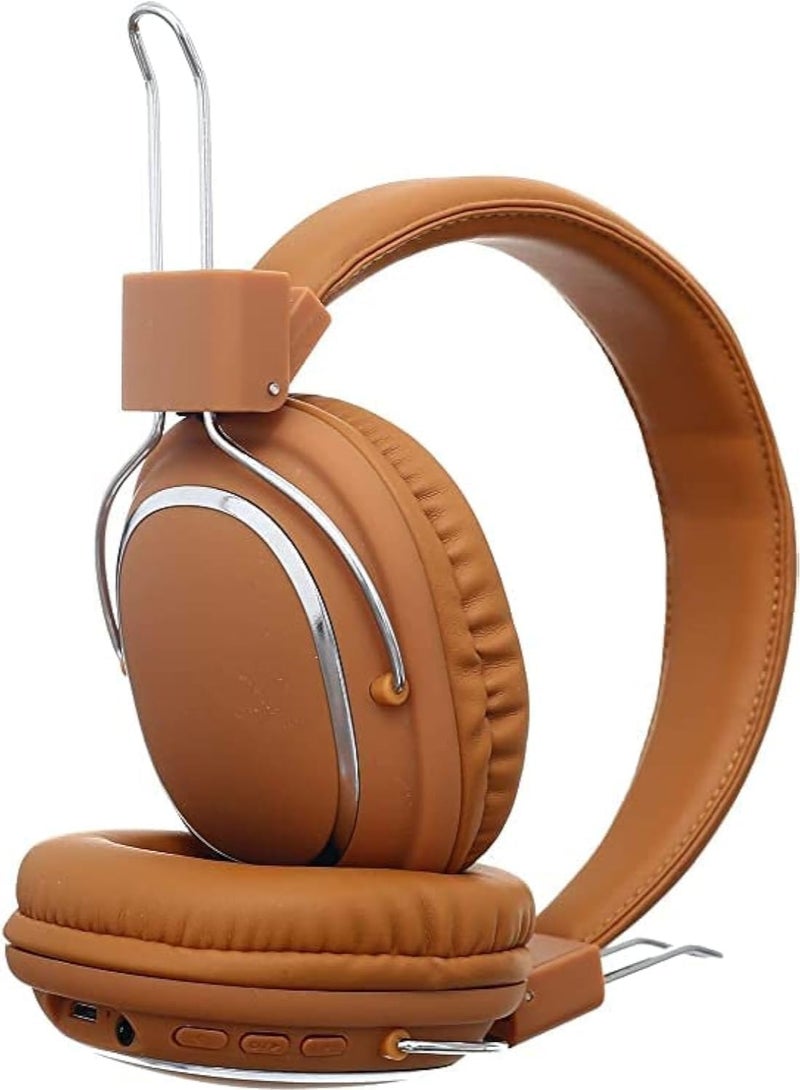 SODO SD-1004 Dual Mode "Bluetooth-FM", Wired/Wireless Headphone - Brown Caramel  - Image 1