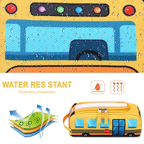 LEDAOU Cute Pencil Case for Kids Girls Boys Pencil Pouch kawaii Pen Pencil Box Bag Holder for School Students (Yellow School Bus) - Image 5