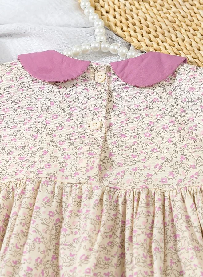 Take Two Take Two Girls Cotton Floral Print A-Line Dress