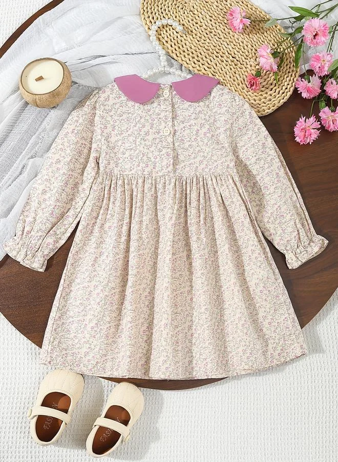 Take Two Take Two Girls Cotton Floral Print A-Line Dress