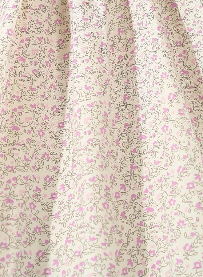 Take Two Take Two Girls Cotton Floral Print A-Line Dress