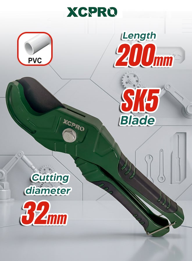 PVC Pipe Cutter 200mm SK5 Blade 3–32mm Aluminum Body