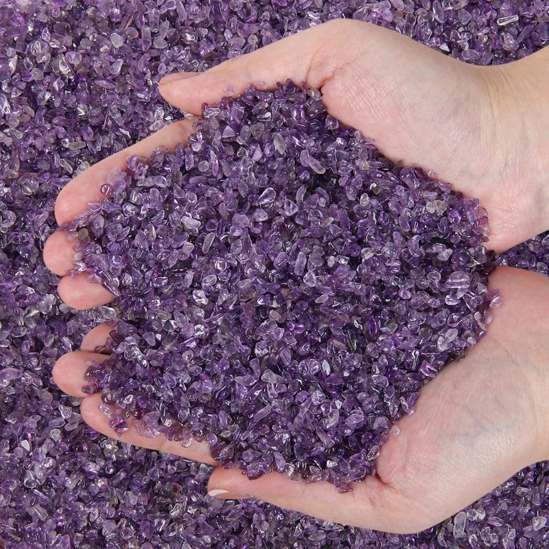 Orientrea Natural Amethyst Gemstone Aquarium Gravel 2.2 Lb – Premium Aquarium Sand & Fish Tank Gravel | Vase Filler | Rocks for Fish Tank, Aquarium Decor & Fish Tank Decorations - Image 1
