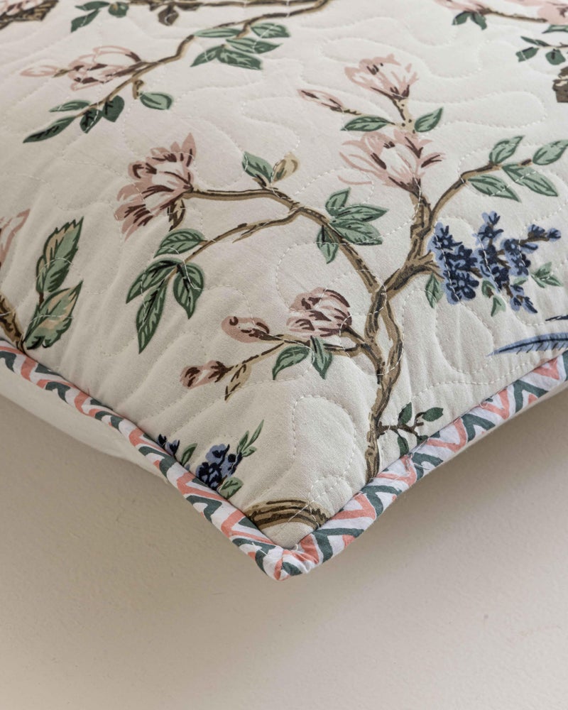 Clasiko Premium Cotton Cushion Covers; Set of 2; 18x18 Inches; Vibrant Florals - Image 2