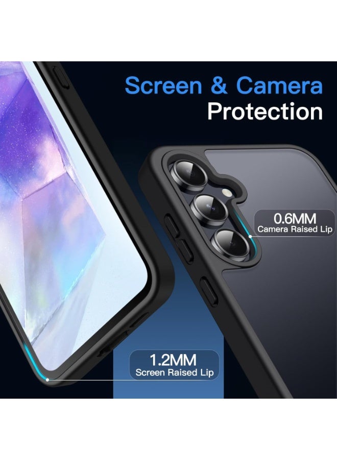جراب حماية ممتص للصدمات لهاتف Samsung Galaxy A36 5G / Galaxy A56 5G مصنوع من مادة TPU السيليكونية فائقة المتانة والآمنة للغاية مع حل مثالي للكاميرا باللون الأسود - Image 1