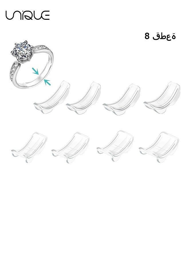 Unique Ring Size Adjuster, 8 Pcs Invisible Ring Size Adjuster for Loose Rings with 8 Sizes, Ring Adjuster Fit Any Rings Guard Spacer, Ring Size Reducer Spacer Ring Guard - Image 1
