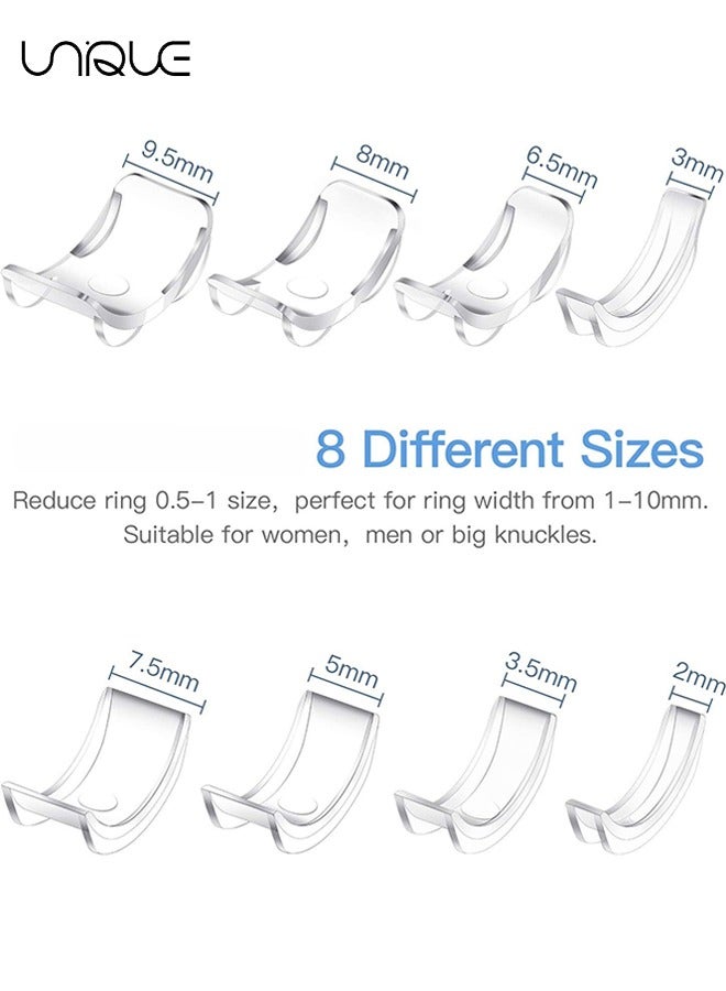 Unique Ring Size Adjuster, 8 Pcs Invisible Ring Size Adjuster for Loose Rings with 8 Sizes, Ring Adjuster Fit Any Rings Guard Spacer, Ring Size Reducer Spacer Ring Guard - Image 2