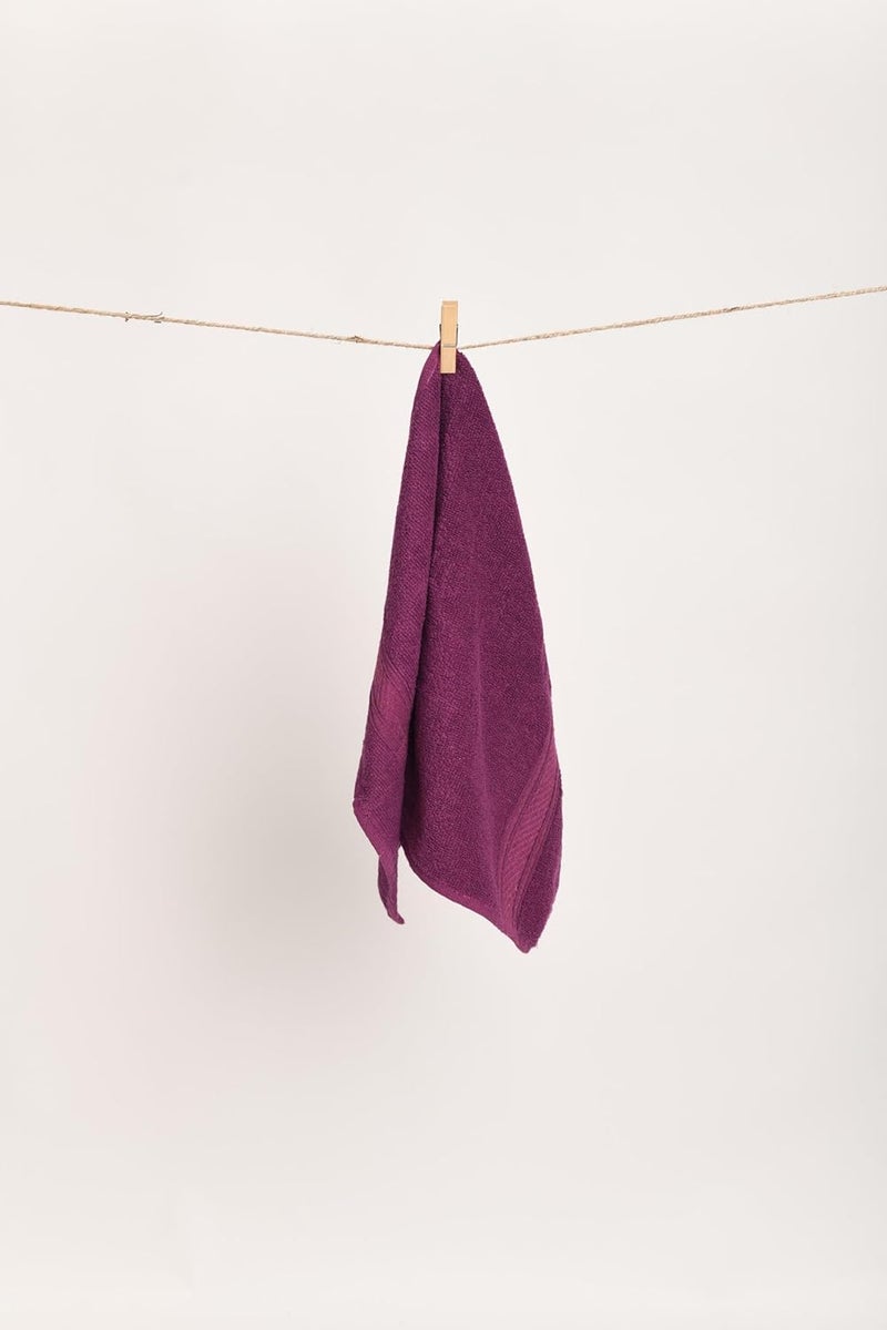 Furnofy 450 GSM Cotton Towel Set of 2 1 Bath 70x140 cm 1 Hand 40x60 cm Highly Absorbent and Soft Bathroom Towels Pack of 2 Magenta - Image 3